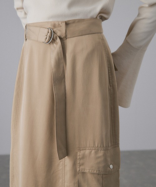 アダムエロペ（ADAM ET ROPE’）/【サステナブル】キュプラカーゴスカート ADAM ET ROPE'（アダムエロペ） スカート 「サステナブル」キュプラ