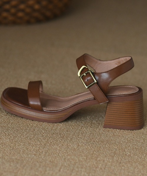 「IRADOWL」 ヒールサンダル 35 ブラウン レディース_画像4