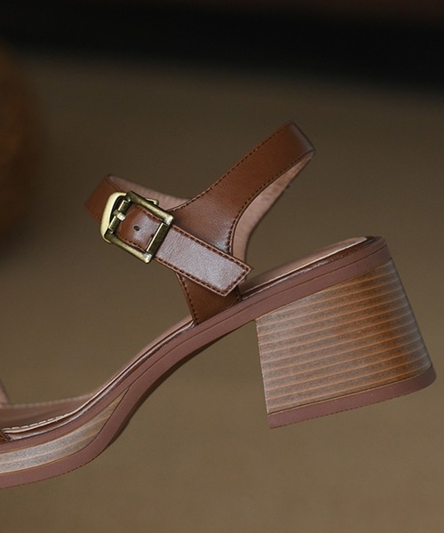 「IRADOWL」 ヒールサンダル 35 ブラウン レディース_画像6