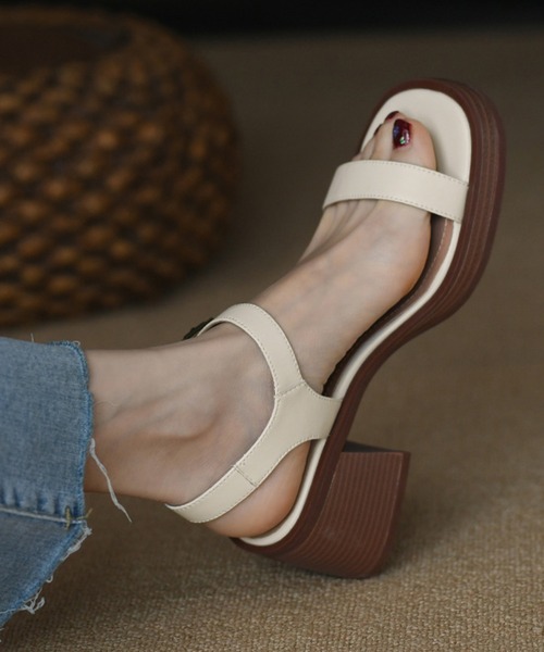 「IRADOWL」 ヒールサンダル 35 ブラウン レディース_画像8