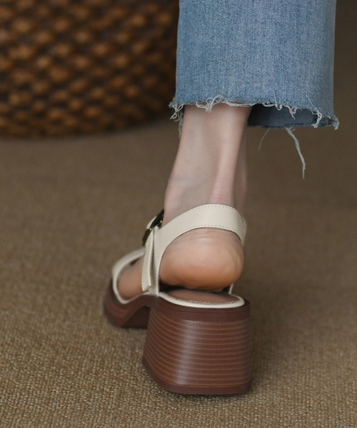 「IRADOWL」 ヒールサンダル 35 ブラウン レディース_画像9