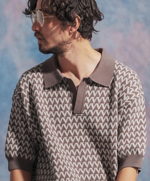 「Jih Nunc」 半袖ポロシャツ M ブラック メンズ_画像4