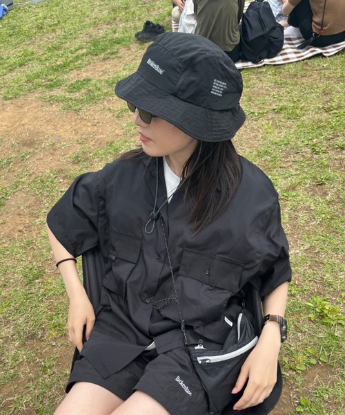 「BROKEN BASE」 7分袖シャツ MEDIUM ブラック メンズ_画像2