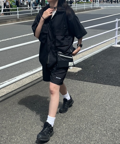 「BROKEN BASE」 7分袖シャツ MEDIUM ブラック メンズ_画像7