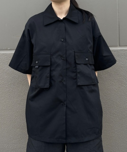 「BROKEN BASE」 7分袖シャツ MEDIUM ブラック メンズ_画像8