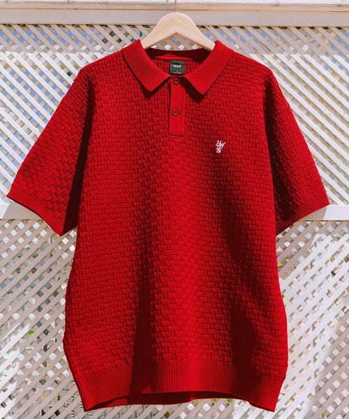 HUF（ハフ） 半袖ポロシャツ M レッド系その他 メンズ : ZOZOTOWN