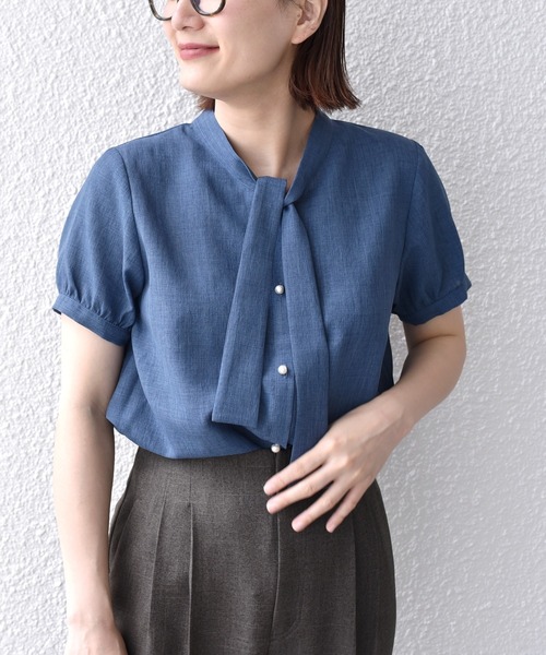 「SHIPS.me」 半袖ブラウス S ライトグレー レディース_画像4