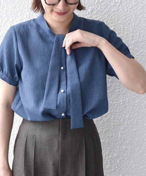 「SHIPS.me」 半袖ブラウス S ライトグレー レディース_画像7