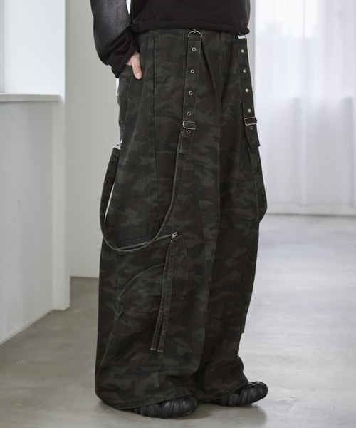 Spielio ワイドパンツ カーゴパンツ メンズ レディース : ZOZOTOWN