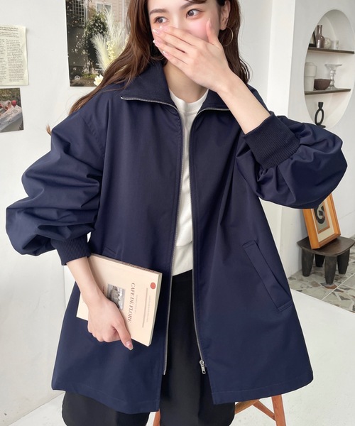 「moment+」 ジップアップブルゾン M ブラック レディース_画像2