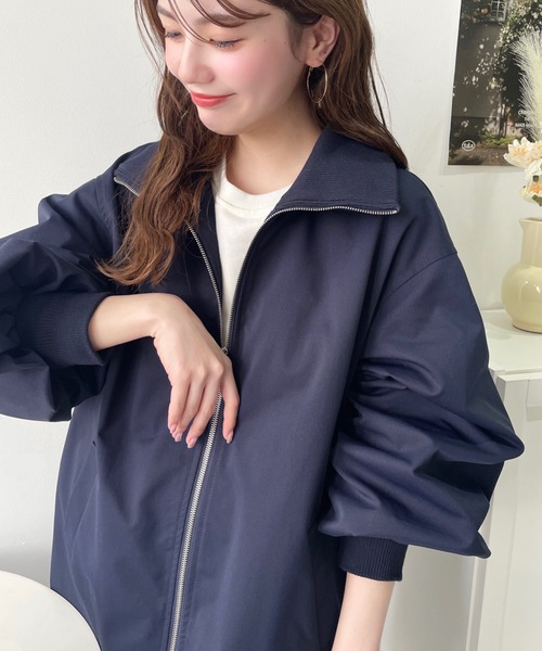 「moment+」 ジップアップブルゾン M ブラック レディース_画像3