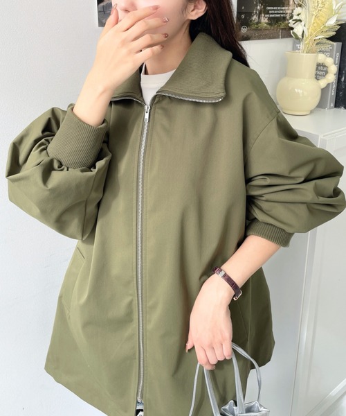 「moment+」 ジップアップブルゾン M ブラック レディース_画像5