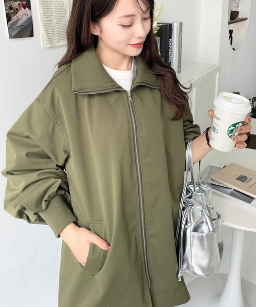 「moment+」 ジップアップブルゾン M ブラック レディース_画像7