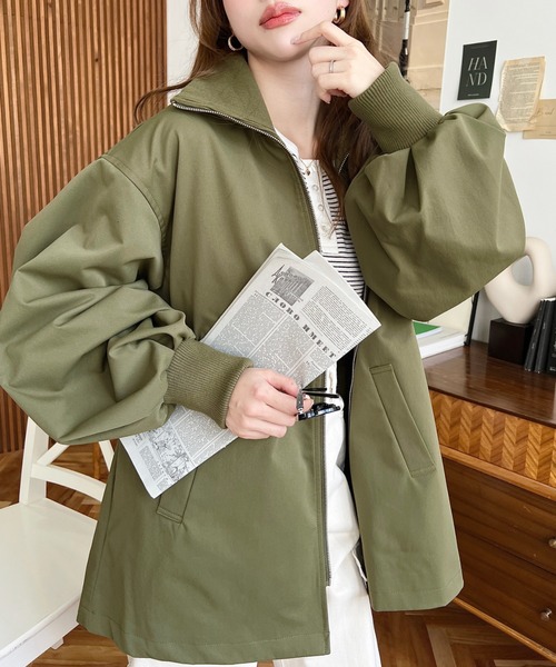 「moment+」 ジップアップブルゾン M ブラック レディース_画像9