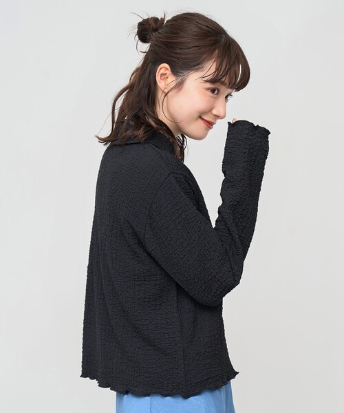 Curensology 2025 ポコポコアミニットカーディガン ブラック 美品Curensology(カレンソロジー) ポコポコアミニットカーディガン