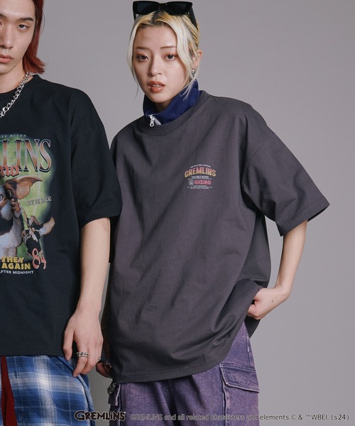 「ADPOSION」 半袖Tシャツ MEDIUM チャコールグレー レディース_画像3