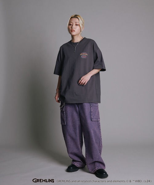 「ADPOSION」 半袖Tシャツ MEDIUM チャコールグレー レディース_画像5