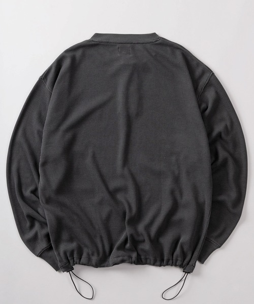 tシャツ 「85」ピグメント加工 ワッフル ヘンリーネック ロング