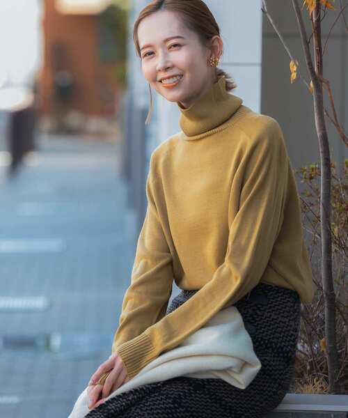 未使用　リエス　グリーン ハイネック セーター 無印良品（MUJI） ニット セーター 婦人 洗えるウールハイゲージリブ