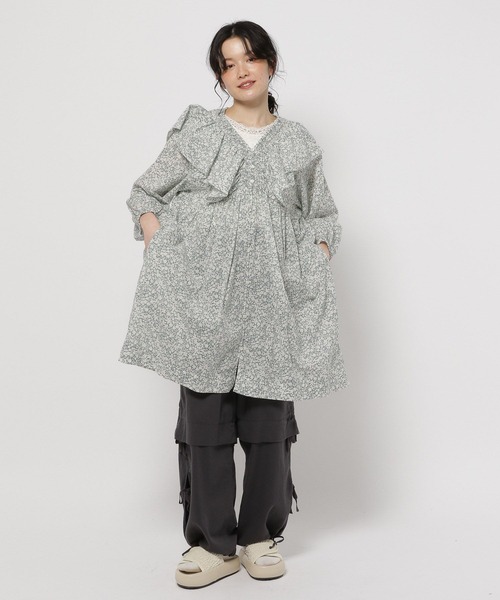 niko and…（ニコアンド） 7分袖ワンピース FREE チャコール レディース