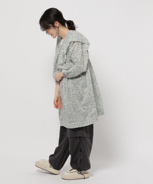 niko and…（ニコアンド） 7分袖ワンピース FREE チャコール レディース