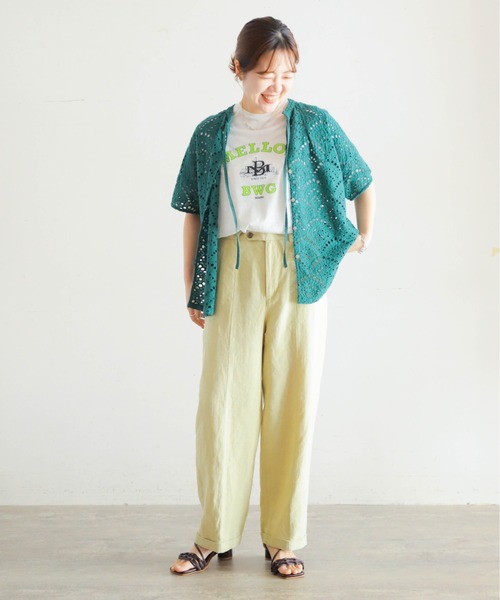 「NOMBRE IMPAIR」 半袖Tシャツ FREE イエロー レディース_画像4