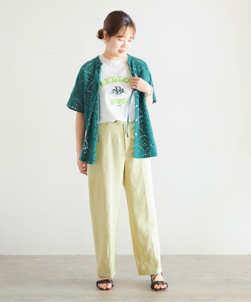 「NOMBRE IMPAIR」 半袖Tシャツ FREE イエロー レディース_画像5