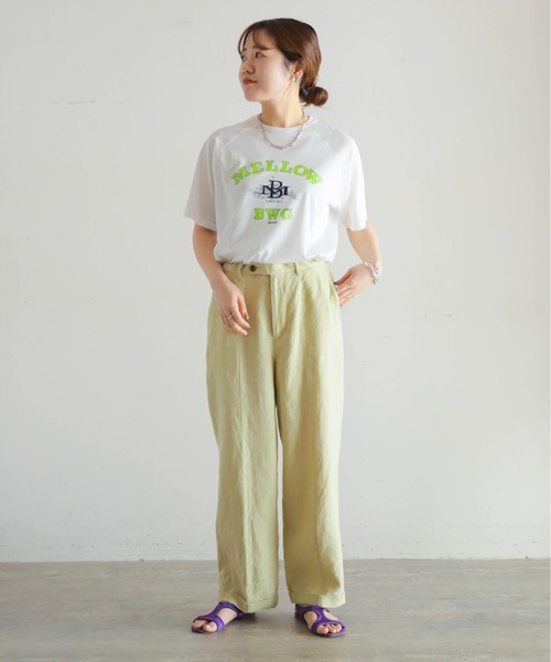 「NOMBRE IMPAIR」 半袖Tシャツ FREE イエロー レディース_画像10