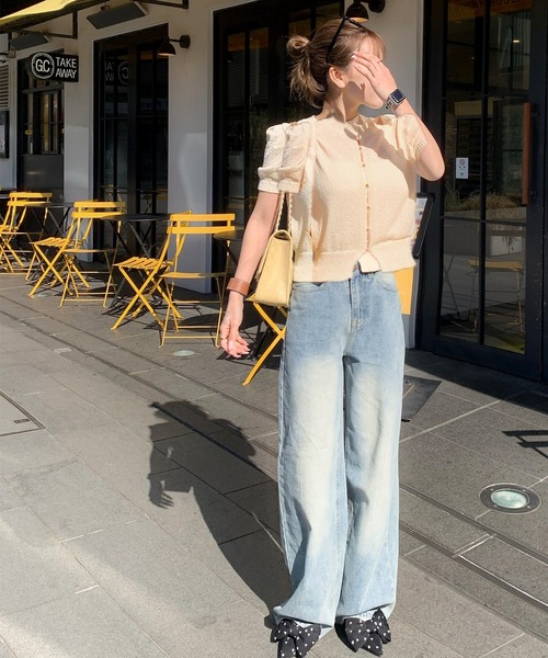 「mily bilet」 半袖ニット MEDIUM アイボリー レディース_画像4