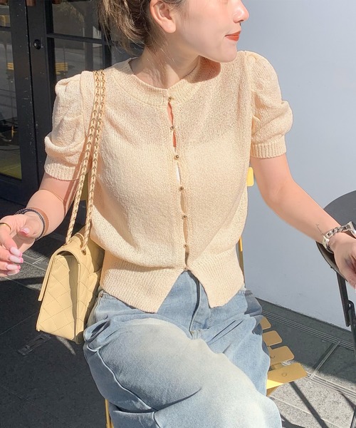 「mily bilet」 半袖ニット MEDIUM アイボリー レディース_画像6