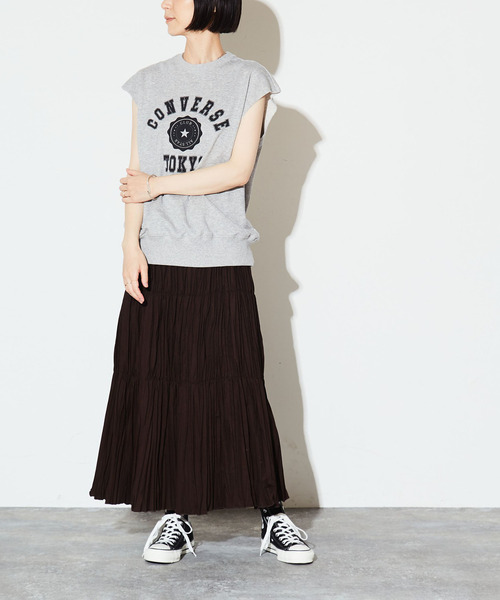 「CONVERSE TOKYO」 ノースリーブトップス FREE ネイビー レディース_画像4