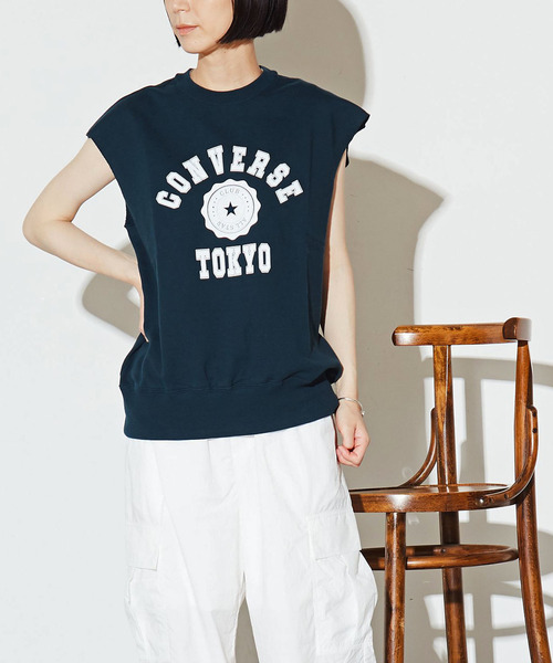 「CONVERSE TOKYO」 ノースリーブトップス FREE ネイビー レディース_画像10