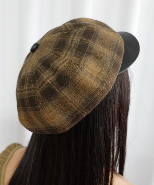 Lots of Love 帽子 キャスケット チェック柄キャスケット レディース