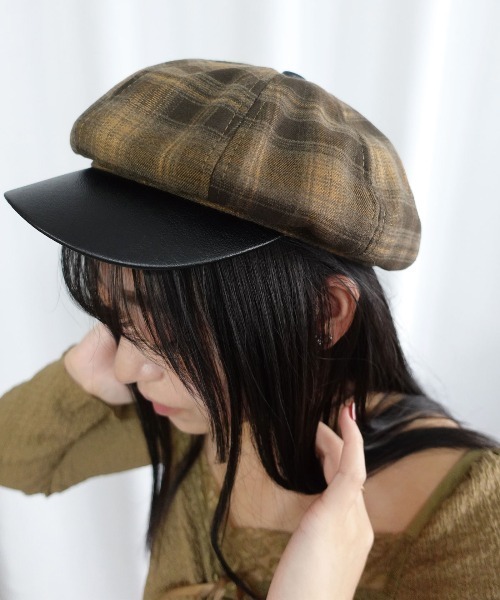 Lots of Love 帽子 キャスケット チェック柄キャスケット レディース