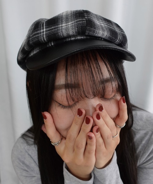 Lots of Love 帽子 キャスケット チェック柄キャスケット レディース