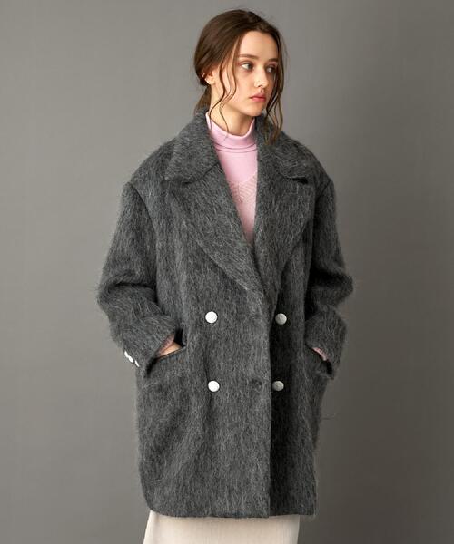 【高級】ドレステリア 日本製 シャギー モヘヤ チェスタコート ゆったり ロング DRESSTERIOR（ドレステリア） コート チェスターコート モヘヤ混