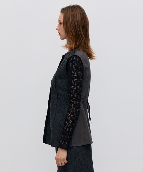【美品】 Bacca バッカ ツイード ベスト M ミドル丈 ジレ 美品】 Bacca バッカ ツイード ベスト M ミドル丈 ジレ｜美品】 Bacca