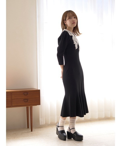 SNIDEL（スナイデル） ニットワンピース ONE SIZE ネイビー レディース