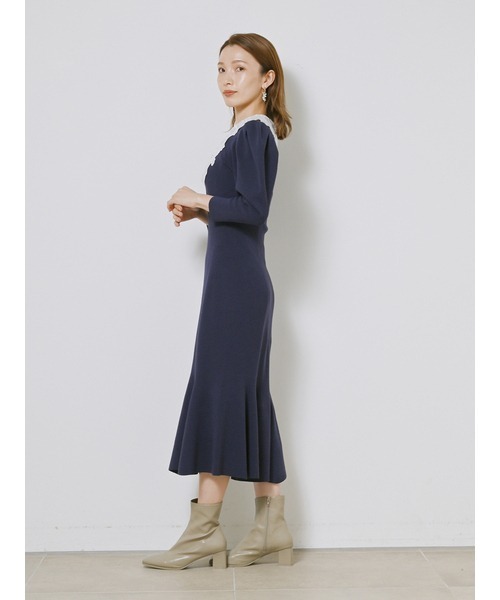SNIDEL（スナイデル） ニットワンピース ONE SIZE ネイビー レディース