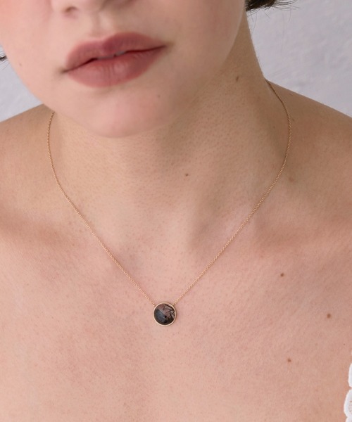 JUPITER ネックレス 「K10」カボションカット天然石ネックレス「全長約