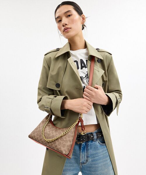 ✨美品꧁コーチ꧂シグネチャー　クリケット ショルダーバッグ　キャンバス　レザー COACH（コーチ） ショルダーバッグ バッグ ジュリエット ショルダー