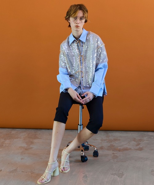 MAISON SPECIAL（メゾンスペシャル） tシャツ 半袖 Sheer sequins Over
