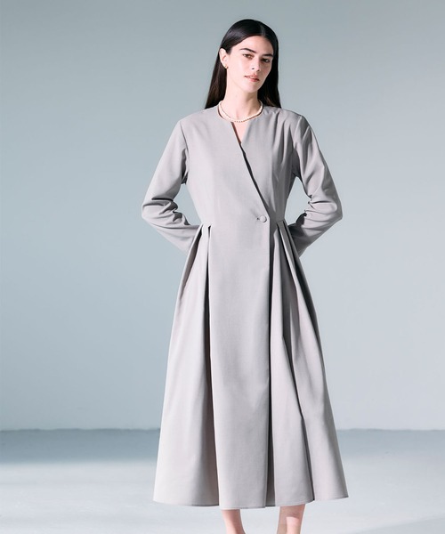 人気完売品✨8yards ワンピース N.O.R.C ワンピース ウォッシャブルキーネックワンピース「CLEAN