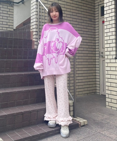 「Candy Stripper」 長袖ニット 2 ブラック レディース_画像2