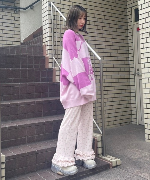 「Candy Stripper」 長袖ニット 2 ブラック レディース_画像6