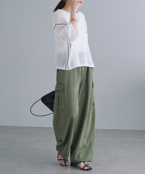 「PUAL CE CIN」 半袖ニット FREE オフホワイト レディース_画像6