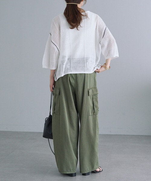 「PUAL CE CIN」 半袖ニット FREE オフホワイト レディース_画像7