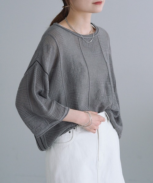 「PUAL CE CIN」 半袖ニット FREE オフホワイト レディース_画像8