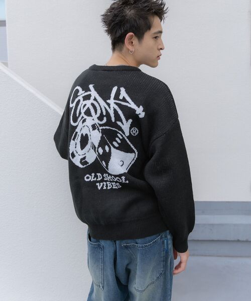 「SEQUENZ」 長袖ニット MEDIUM グレー メンズ_画像2