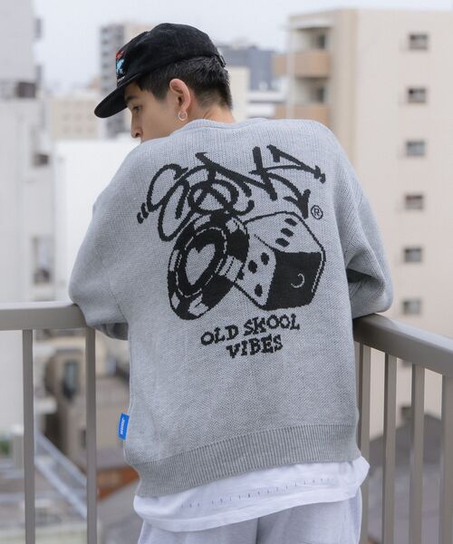 「SEQUENZ」 長袖ニット MEDIUM グレー メンズ_画像3